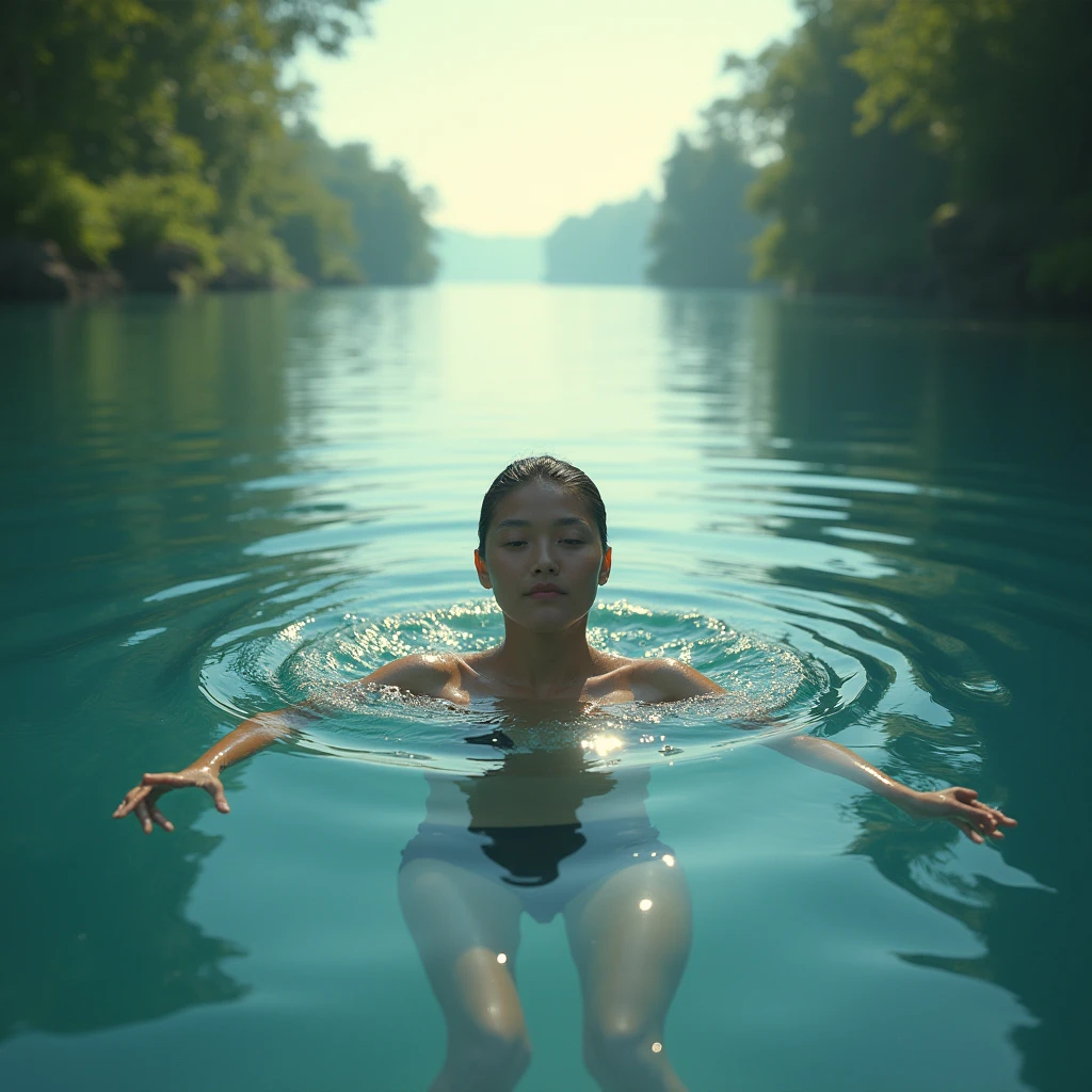 Concentric rings suggesting calm circular motion in water